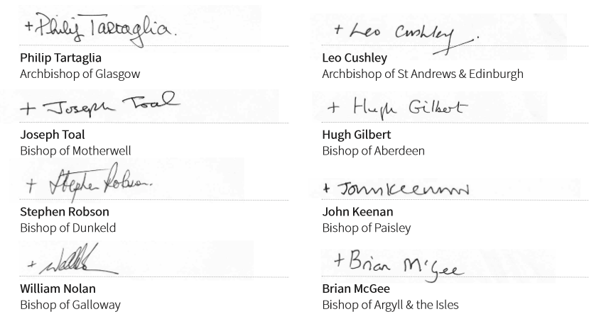 Signatures of the Bishops